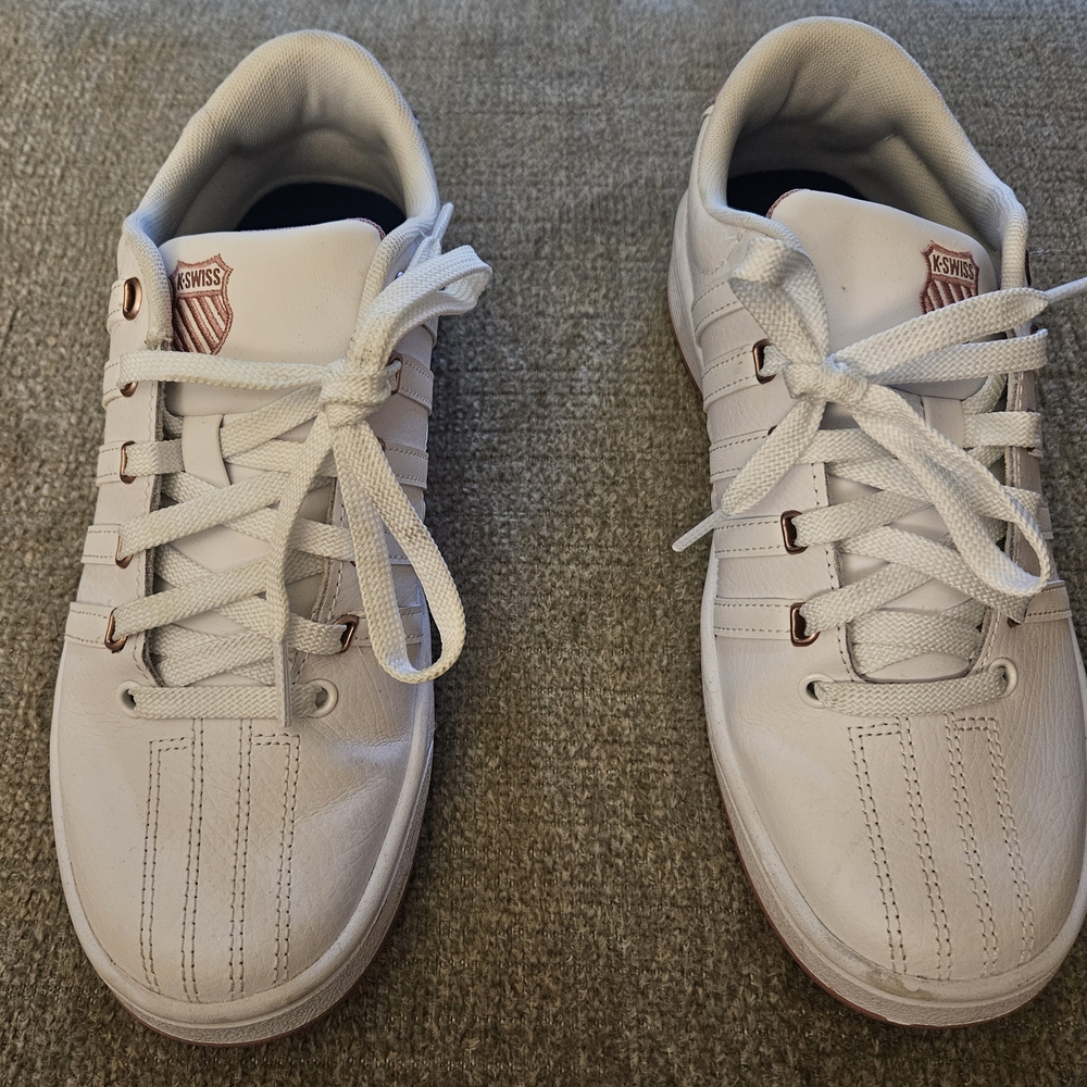 ✨️ K•Swiss White and Pink Tennis Sneakers - Picture 2 of 7